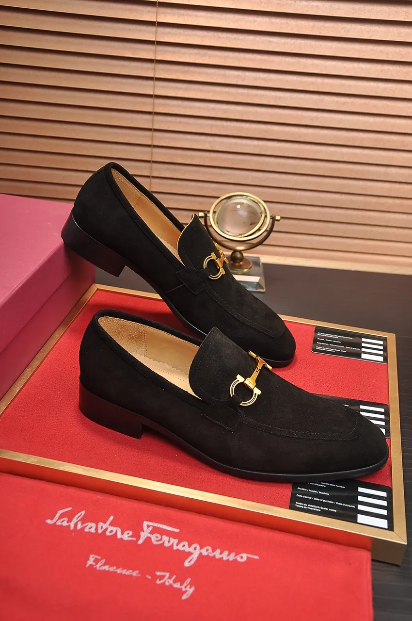 Men's shoes 💰500💶[Ferragamo/Ferragamo] The latest model in the counter. Original imported high-quality cowhide with open edges + imported 🐂 water-dyed cowhide lining + original luxury metal buckle + original combined outsole. Comparison without pressure 38--45 (45 is custom-made and cannot be returned or exchanged)